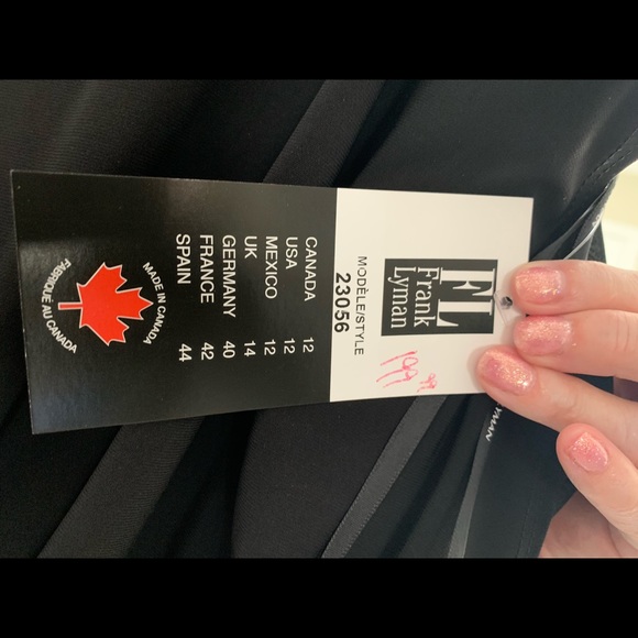 FRANK LYMAN BRAND NEW BLACK SLEEVELESS DRESS .NEVER WORN TAGS STILL ON IT . - Picture 3 of 4